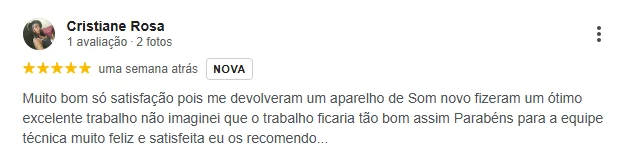 Avaliacao de cliente real no Google, numero 2