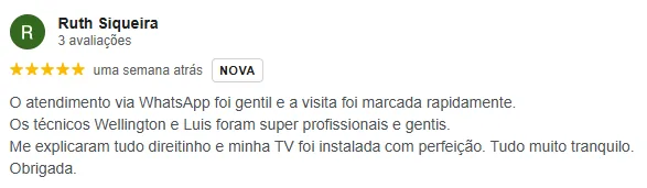 Avaliacao de cliente real no Google, numero 3